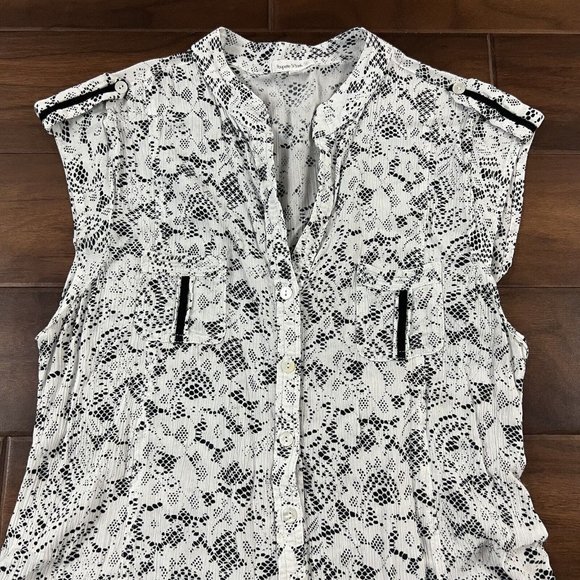 Poupette St. Barth Size Small White Black Pattern Heni Tassel Mini Dress - Picture 2 of 13